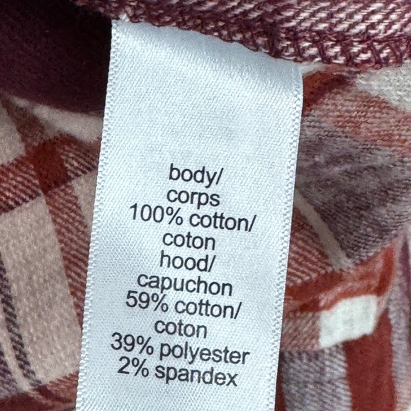 Maurices Plaid Hooded Shirt - Grey and burgundy size XXL NWT - Picture 7 of 7